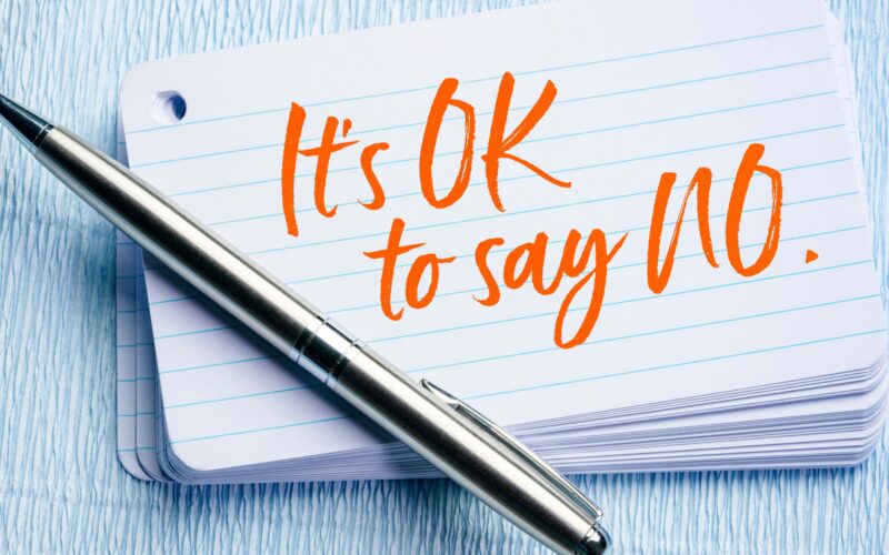 It is okay to say no notebook and pen